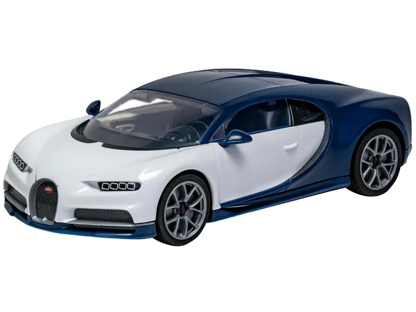 Skill 1 Model Kit Bugatti Chiron White / Blue Snap Together by Airfix Quickbuild