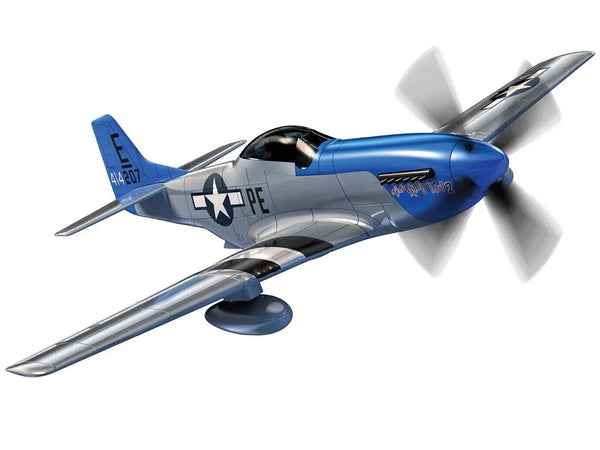 Skill 1 Model Kit D-Day P-51D- Mustang Snap Together Painted Plastic Model Airplane Kit by Airfix Quickbuild