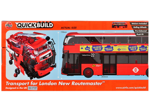 Skill 1 Model Kit Routemaster Double-Decker Bus "Transport for London" Snap Together Plastic Model Kit by Airfix Quickbuild