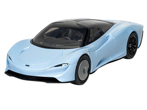 Skill 1 Model Kit McLaren Speedtail Light Blue with Black Top Snap Together Painted Plastic Model Car Kit by Airfix Quickbuild