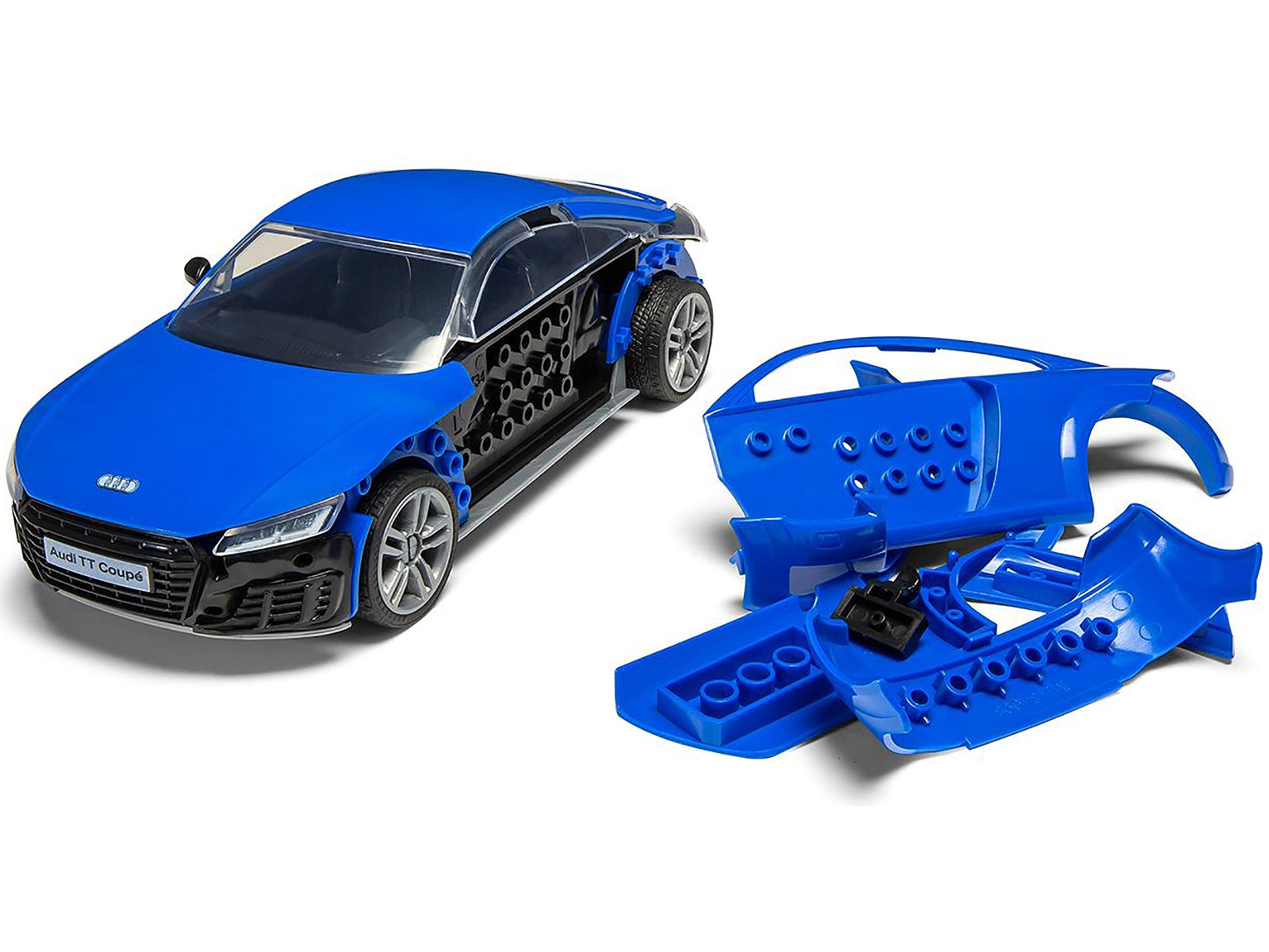 Skill 1 Model Kit Audi TT Coupe Blue Snap Together Snap Together Snap Together Painted Plastic Model Car Kit by Airfix Quickbuild