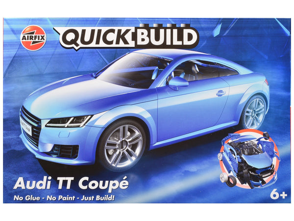 Skill 1 Model Kit Audi TT Coupe Blue Snap Together Snap Together Snap Together Painted Plastic Model Car Kit by Airfix Quickbuild