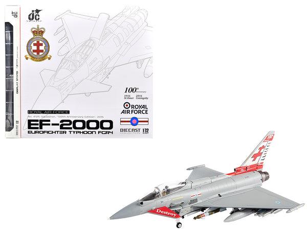 Eurofighter Typhoon FGR4 EF-2000 Aircraft "No.41(R) Squadron 100th Anniversary" (2016) British Royal Air Force 1/72 Diecast Model by JC Wings