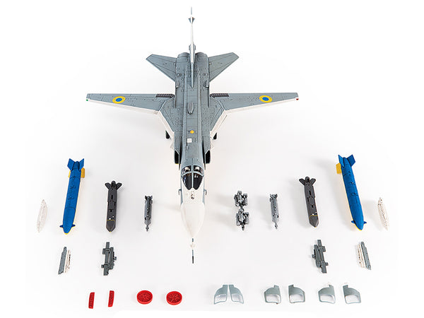 Sukhoi Su-24M Fencer-D Bomber Aircraft "Ukraine War" (2023) Ukrainian Air Force 1/72 Diecast Model by JC Wings