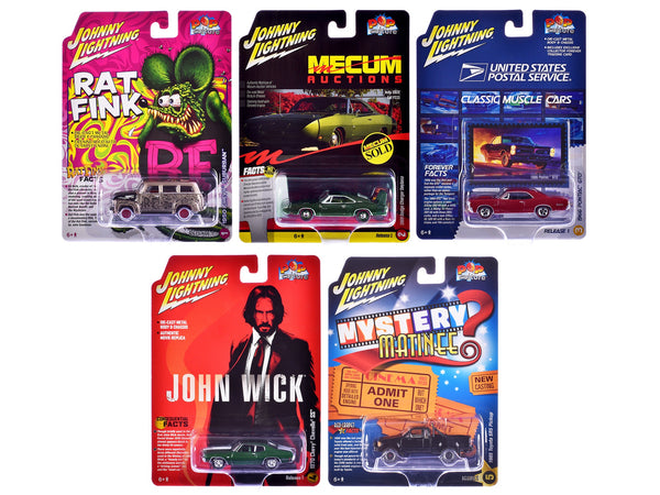 Pop Culture 2024 Set of 6 Cars Release 1 1/64 Diecast Model Cars by Johnny Lightning