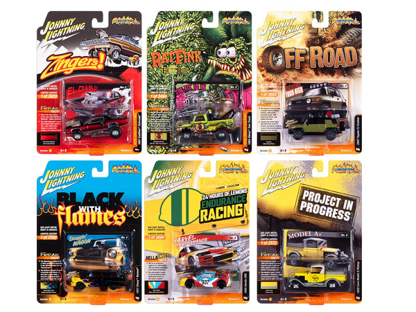 "Street Freaks" 2023 Set A of 6 Cars Release 2 1/64 Diecast Model Cars by Johnny Lightning