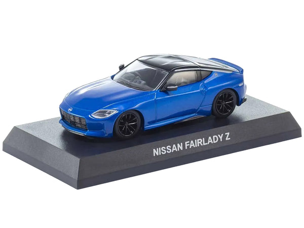 Nissan Fairlady Z RHD (Right Hand Drive) Seiran Blue with Black Top with Mini Book No.13 1/64 Diecast Model Car by Kyosho