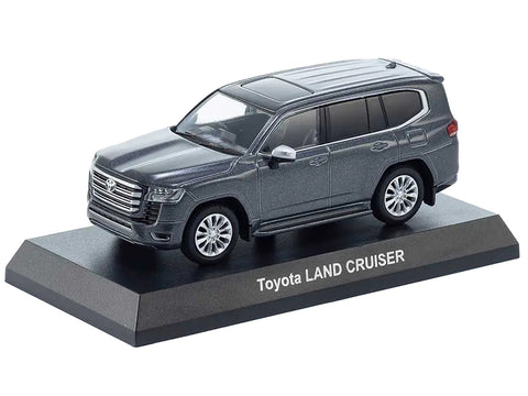 Toyota Land Cruiser ZX RHD (Right Hand Drive) Gray Metallic with Mini Book No.14 1/64 Diecast Model Car by Kyosho