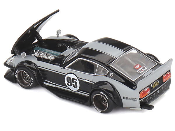 Nissan Fairlady Z "Kaido GT 95 Drifter V1" RHD (Right Hand Drive) #95 Black and Silver (Designed by Jun Imai) "Kaido House" Special 1/64 Diecast Model Car by True Scale Miniatures