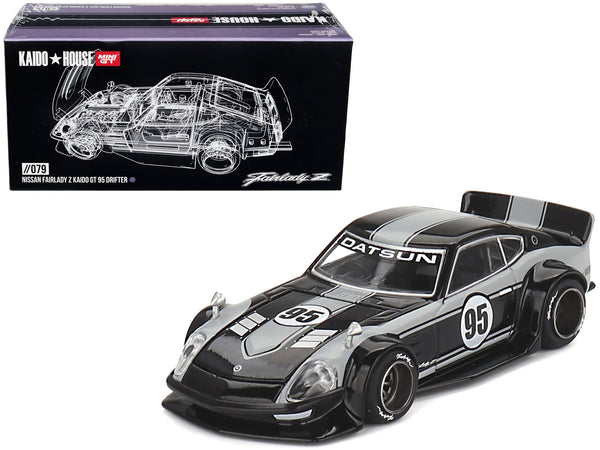 Nissan Fairlady Z "Kaido GT 95 Drifter V1" RHD (Right Hand Drive) #95 Black and Silver (Designed by Jun Imai) "Kaido House" Special 1/64 Diecast Model Car by True Scale Miniatures