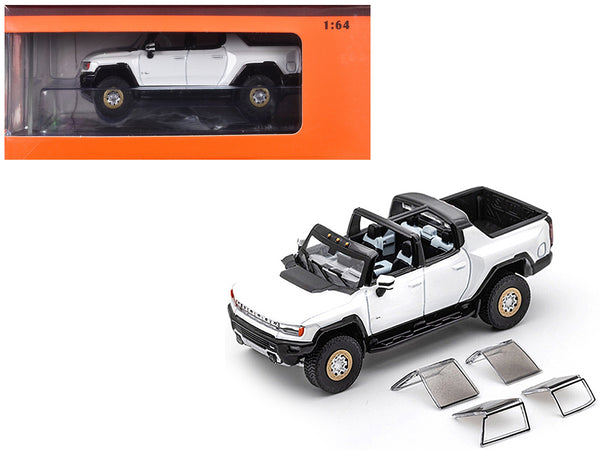 2022 GMC Hummer EV Pickup Truck White 1/64 Diecast Model Car by GCD