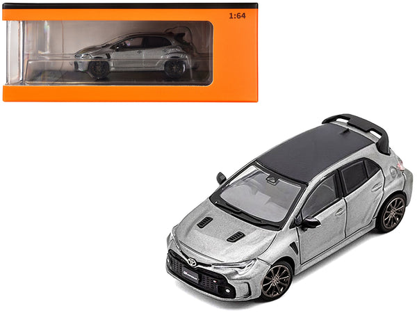 2022 Toyota GR Corolla RHD (Right Hand Drive) Gray Metallic with Black Top 1/64 Diecast Model Car by GCD