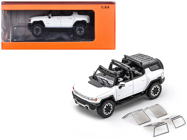 2023 GMC Hummer EV SUV White with Black Top 1/64 Diecast Model Car by GCD