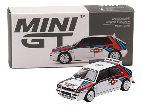 Lancia Delta HF Integrale Evoluzione White with Graphics "Martini Racing" 1/64 Diecast Model Car by True Scale Miniatures