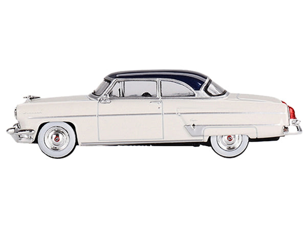 1954 Lincoln Capri Arctic White with Atlantic Blue Top Limited Edition to 3000 pieces Worldwide 1/64 Diecast Model Car by Mini GT