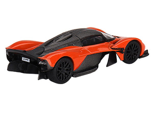 Aston Martin Valkyrie Maximum Orange with Carbon Top Limited Edition to 2640 pieces Worldwide 1/64 Diecast Model Car by Mini GT