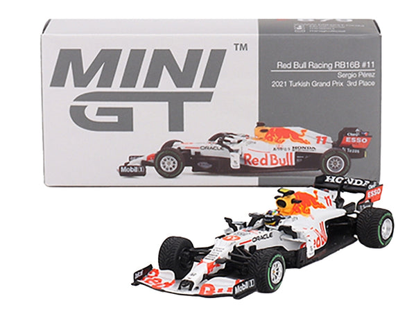 Red Bull Racing RB16B #11 Sergio Perez "Oracle-Honda" 3rd Place Formula One F1 "Turkish GP" (2021) Limited Edition 1/64 Diecast Model Car by Mini GT