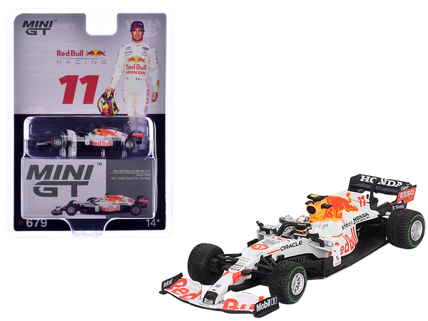 Red Bull Racing RB16B #11 Sergio Perez "Oracle-Honda" 3rd Place Formula One F1 "Turkish GP" (2021) Limited Edition 1/64 Diecast Model Car by Mini GT