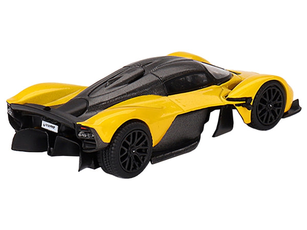 Aston Martin Valkyrie Sunburst Yellow with Carbon Top Limited Edition to 4200 pieces Worldwide 1/64 Diecast Model Car by Mini GT