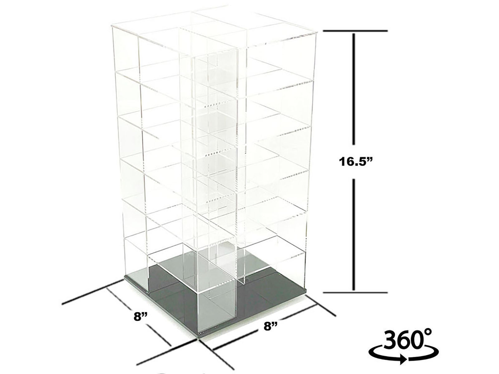 Showcase Large 24 Car Display Desktop Spinner with Mirror Back "Mijo Exclusives" for 1/64 Scale Models