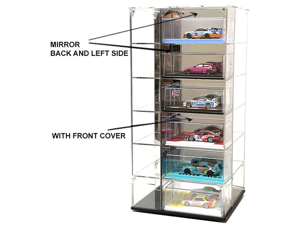 Showcase Large 24 Car Display Desktop Spinner with Mirror Back "Mijo Exclusives" for 1/64 Scale Models