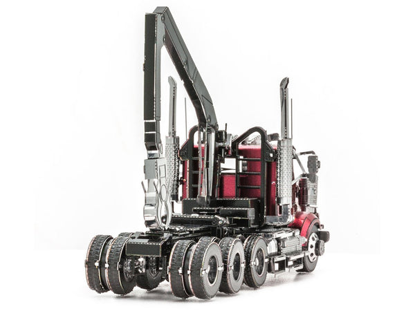 Model Kit Western Star 4900SF Log Truck Red (Challenging Difficulty) Steel Model by Metal Earth