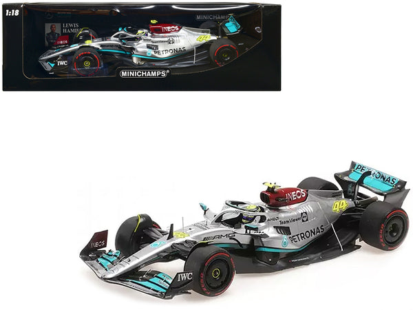 Mercedes-AMG F1 W13 E Performance #44 Lewis Hamilton 2nd Place Formula One F1 "Brazilian GP" (2022) with Driver Limited Edition to 336 pieces Worldwide 1/18 Diecast Model Car by Minichamps
