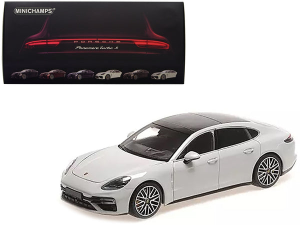 2020 Porsche Panamera Turbo S Gray with Black Top "CLDC Exclusive" Series 1/18 Diecast Model Car by Minichamps
