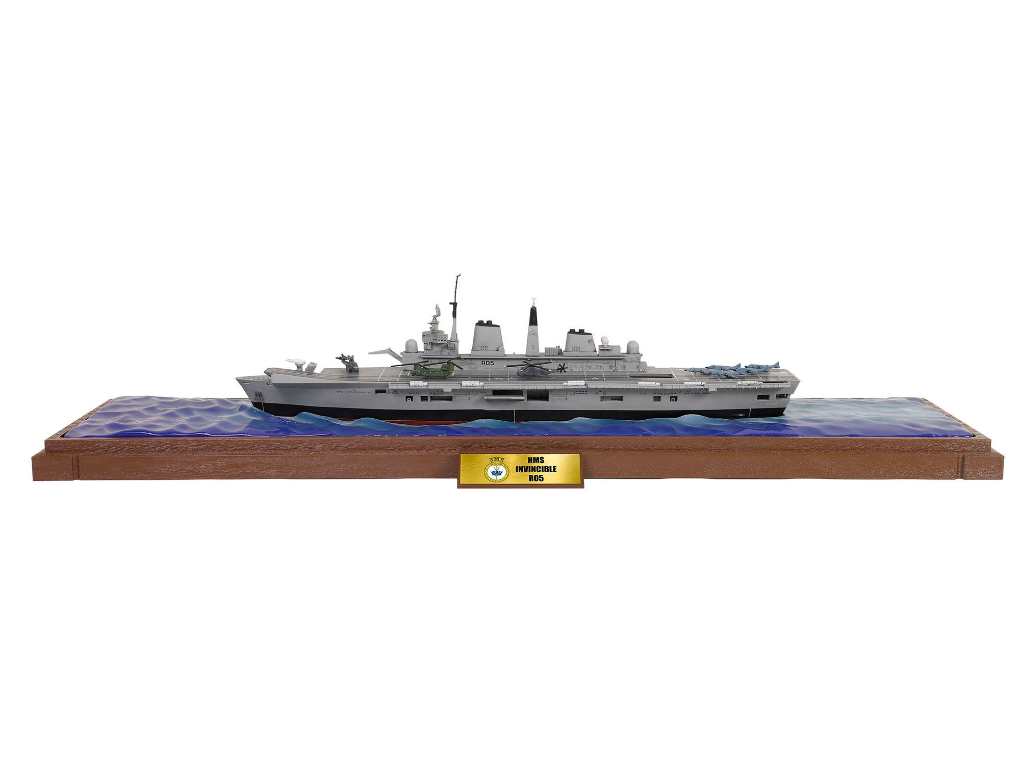 British HMS Invincible (R05) Aircraft Carrier Waterline Edition "Falklands War" (1982) British Royal Navy "Battleship" Series 1/700 Diecast Model by Metal Proud