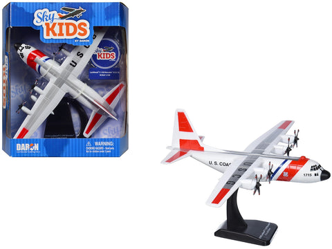 Lockheed C-130 Hercules Transport Aircraft "United States Coast Guard" "Sky Kids" Series 1/130 Plastic Model Airplane by Daron