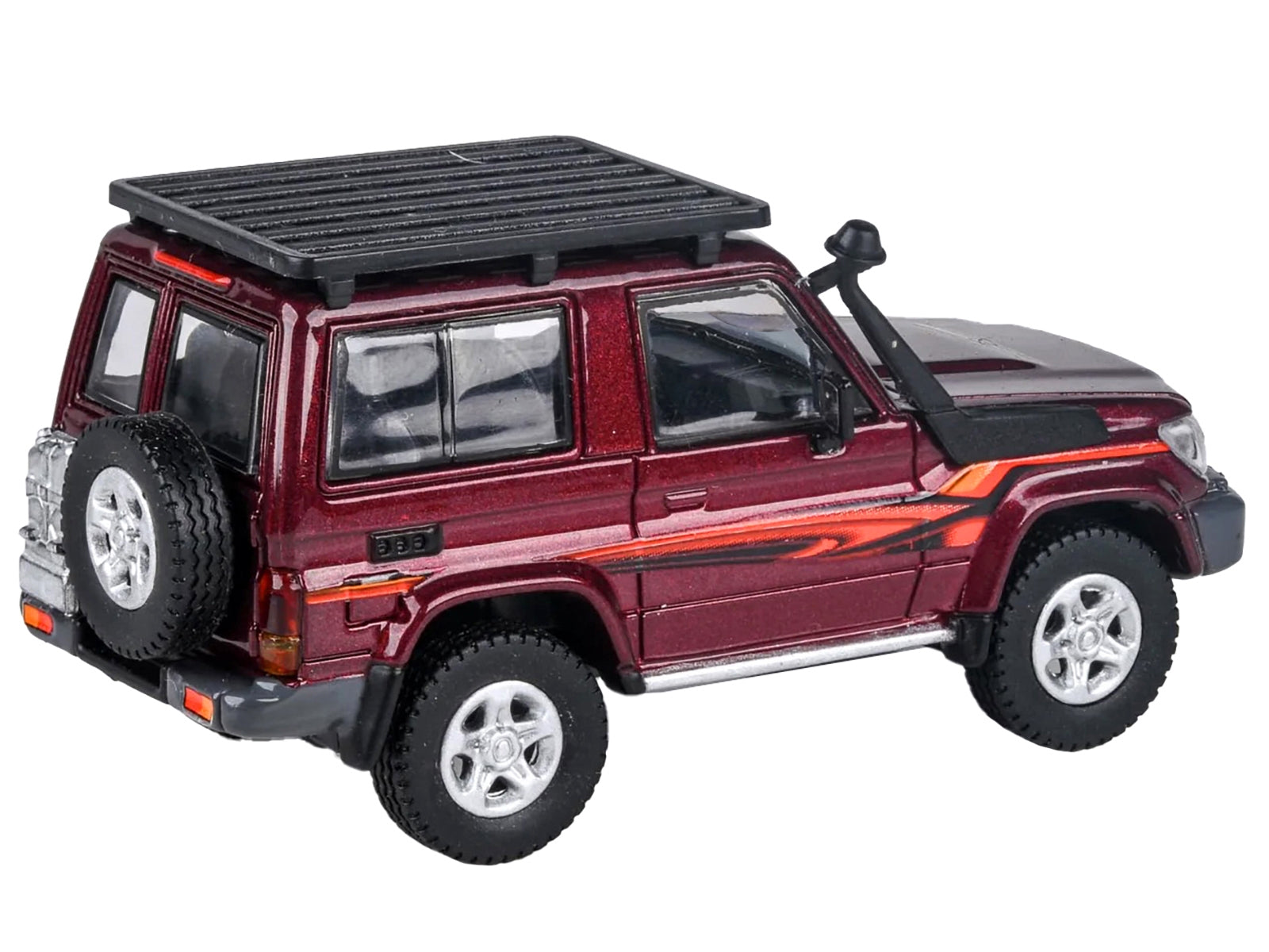 2014 Toyota Land Cruiser LC 71 Red Metallic with Graphics 1/64 Diecast Model Car by Paragon Models