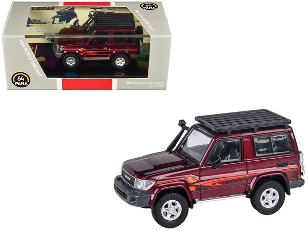 2014 Toyota Land Cruiser LC 71 Red Metallic with Graphics 1/64 Diecast Model Car by Paragon Models