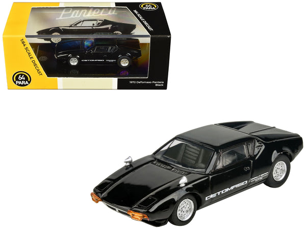 1972 De Tomaso Pantera Black 1/64 Diecast Model Car by Paragon Models