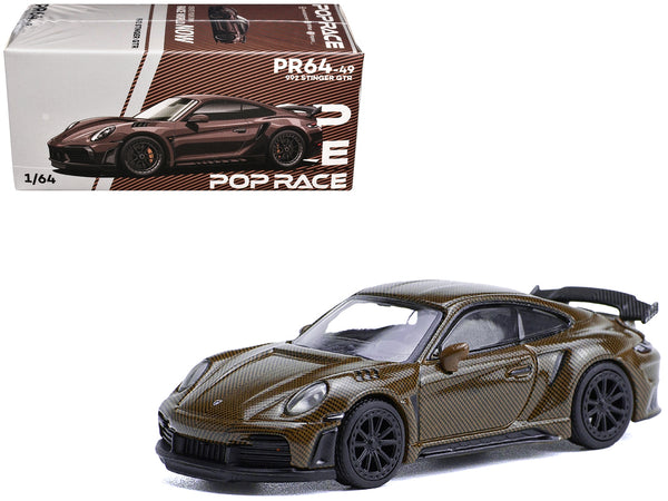 992 Stinger GTR Brown Carbon 1/64 Diecast Model Car by Pop Race