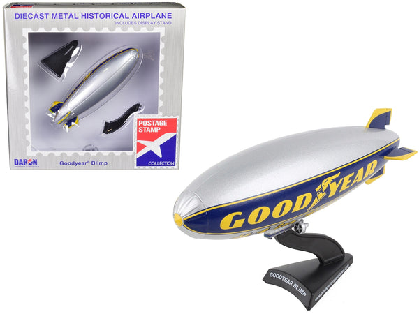 Goodyear Blimp Silver Metallic with Blue and Yellow Graphics "#1 in Tires" 1/350 Diecast Model Airplane by Postage Stamp