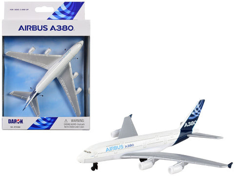 Airbus A380 Commercial Aircraft "Airbus" White with Blue Tail Diecast Model Airplane by Daron