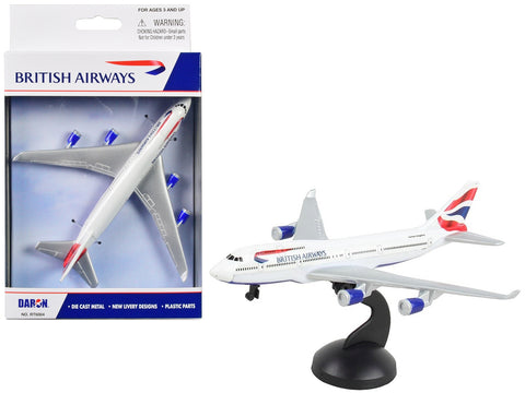 747 Commercial Aircraft "British Airways" (G-XLEA) White with Blue and Red Diecast Model Airplane by Daron