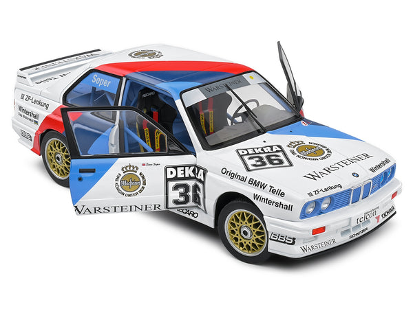 BMW E30 M3 #36 Steve Soper "DTM (Deutsche Tourenwagen Meisterschaft)" (1989) "Competition" Series 1/18 Diecast Model Car by Solido