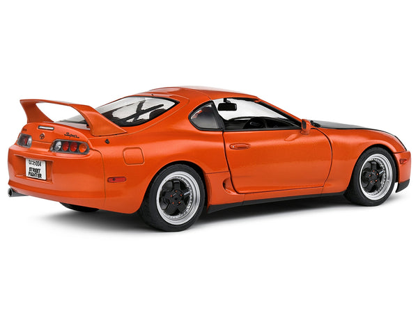 1993 Toyota Supra MK4 (A80) RHD (Right Hand Drive) Orange Metallic with Black Hood 1/18 Diecast Model Car by Solido