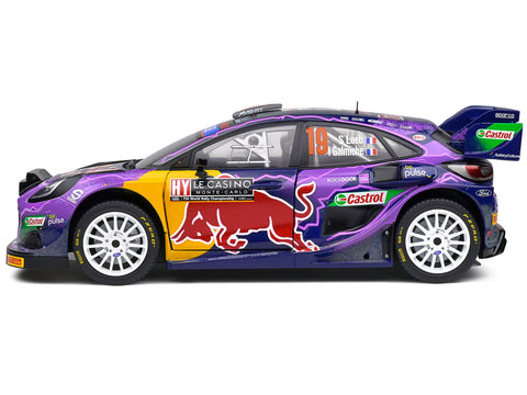 Ford Puma Rally1 Hybrid #19 Sebastien Loeb - Isabelle Galmiche Champion "Rallye Montecarlo" (2022) "Competition" Series 1/18 Diecast Model Car by Solido