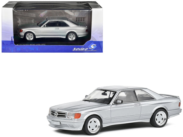 1990 Mercedes-Benz 560 SEC AMG WideBody Silver Metallic 1/43 Diecast Model Car by Solido