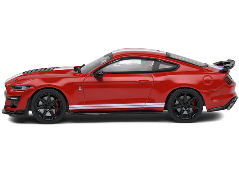 2020 Ford Mustang Shelby GT500 Racing Red with White Stripes 1/43 Diecast Model Car by Solido