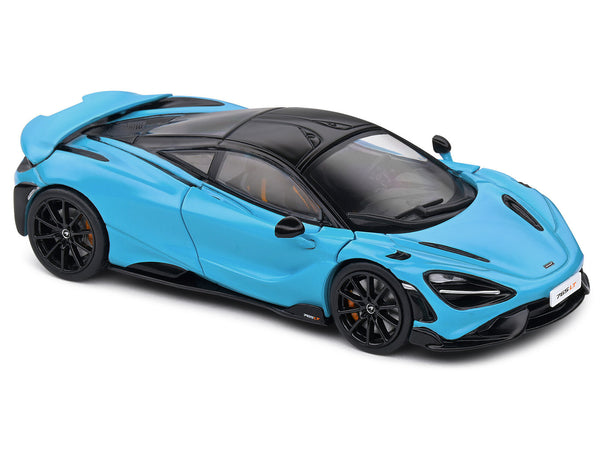 2020 McLaren 765 LT Curacao Blue with Black Top 1/43 Diecast Model Car by Solido