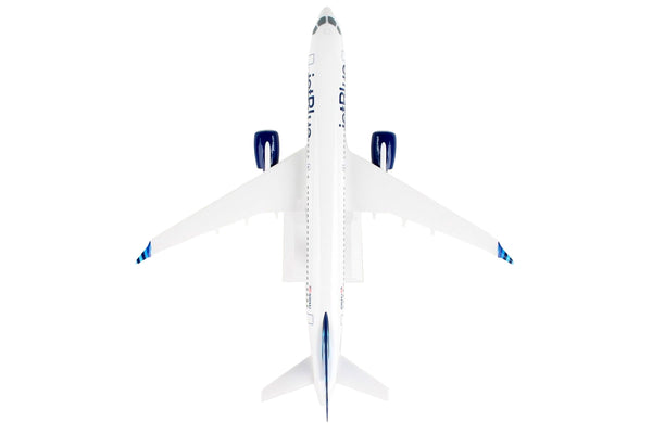 Airbus A220-300 Commercial Aircraft with Landing Gear "JetBlue Airways" (N3044J) White with Blue Tail (Snap-Fit) 1/100 Plastic Model by Skymarks