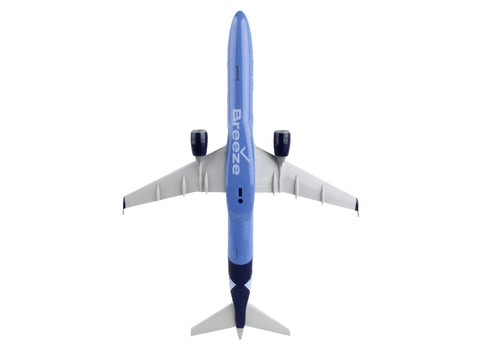 Embraer E195 Commercial Aircraft "Breeze Airways" (N190BZ) Blue (Snap-Fit) 1/100 Plastic Model by Skymarks