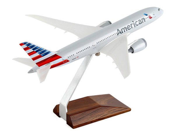 Boeing 787-8 Commercial Aircraft "American Airlines" (N800AN) Gray with Red and Blue Stripes (Snap-Fit) 1/200 Plastic Model by Skymarks