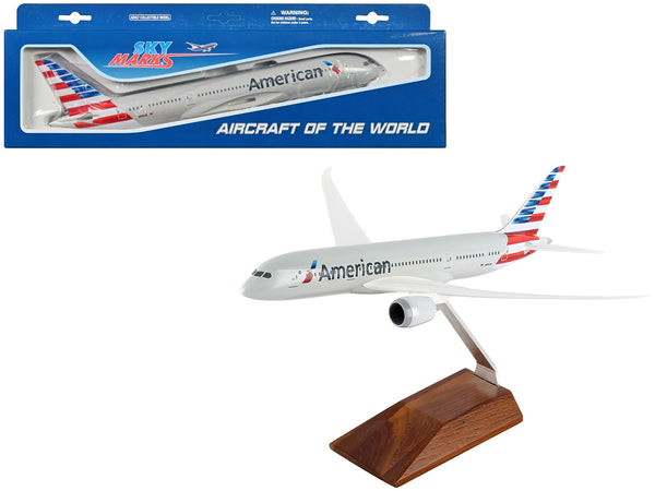 Boeing 787-8 Commercial Aircraft "American Airlines" (N800AN) Gray with Red and Blue Stripes (Snap-Fit) 1/200 Plastic Model by Skymarks