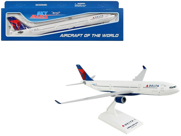 Airbus A330-300 Commercial Aircraft "Delta Air Lines" (N809NW) White with Red and Blue Tail (Snap-Fit) 1/200 Plastic Model by Skymarks