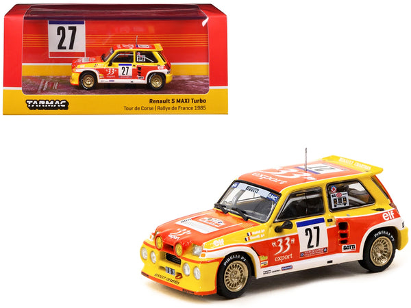 Renault 5 MAXI Turbo #27 Didier Auriol - Bernard Occelli "Tour de Corse - Rallye de France" (1985) "Hobby64" Series 1/64 Diecast Model Car by Tarmac Works