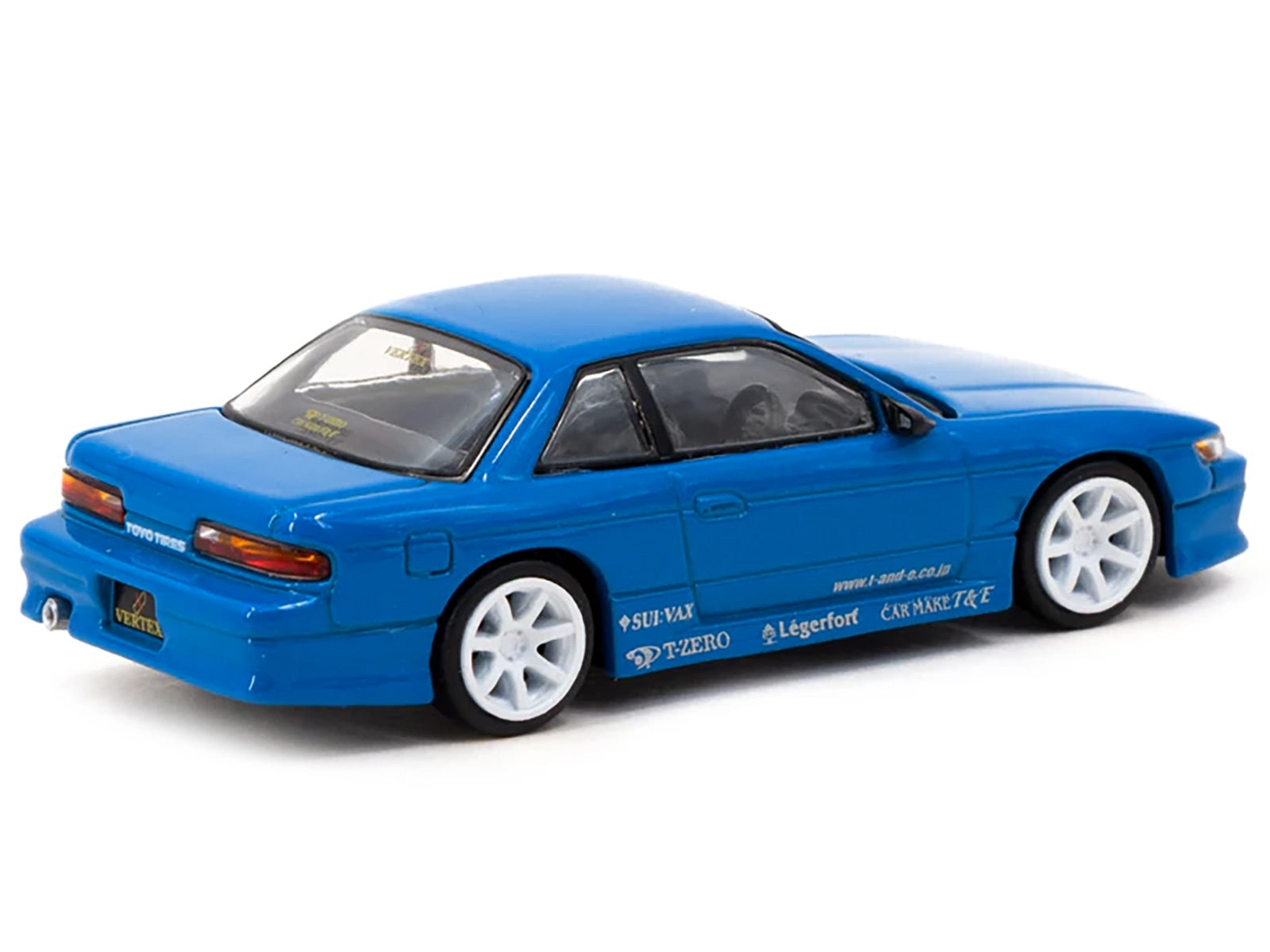 Nissan Silvia (S13) Vertex RHD (Right Hand Drive) Blue Metallic "Toyo Tires" "Global64" Series 1/64 Diecast Model by Tarmac Works